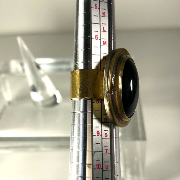 💝VTG MENS MCM BRUTALISTS RAFAEL BRASS RING ADJUSTABLE 1960-1970 CANADA unisex - Picture 9 of 12